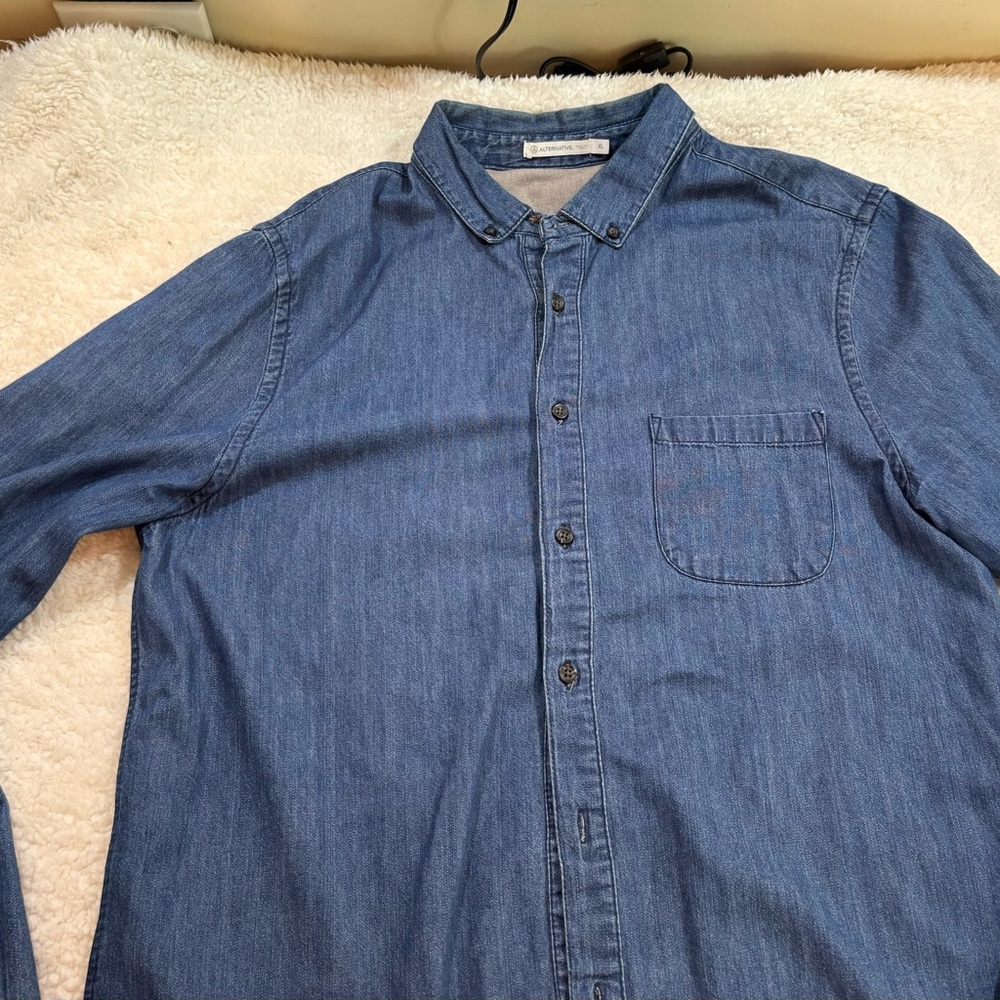 ALTERNATIVE | Blue Casual Button Down Shirt